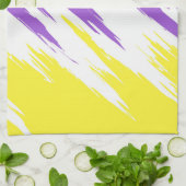 グランギーファンキージグザグ抽象芸術非バイナリプライドフラグ キッチンタオル (折り畳み)