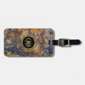 グランギー茶色フェイクの大理石 ラゲッジタグ (正面横)