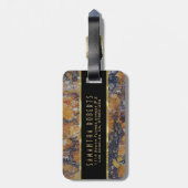 グランギー茶色フェイクの大理石 ラゲッジタグ (裏面縦)