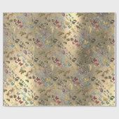 グランギー金ゴールドメドウ蝶の虫の宝石ダイヤモンド ラッピングペーパー (フラット)