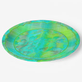 グランギ絵を描ー-花模様 – 格子状 – 二 – ホタテ紙プレート ペーパープレート (アングル)