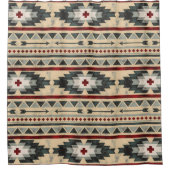 グランジでアステカな種族パターン シャワーカーテン (正面)