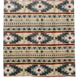 グランジでアステカな種族パターン シャワーカーテン