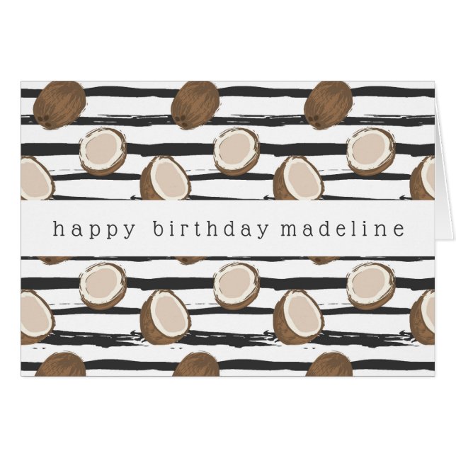 グランジでストライプなパターンのココナッツ (正面横)