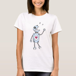 グランジで幸せな歌うロボット女性 Tシャツ