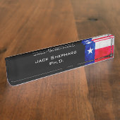 グランジで愛国心が強いテキサス州の州の旗 デスクネームプレート (側面)