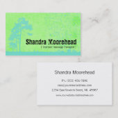 グランジで新しい緑のマッサージセラピストの名刺 名刺 (正面/裏面)