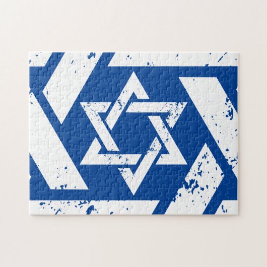 グランジで白いダビデの星 ジグソーパズル (横)