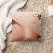 グランジなしぶきのペンキの(ばちゃばちゃ)跳ねる|のばら色の金ゴールドのモモ クッション (ブランケット)