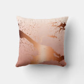 グランジなしぶきのペンキの(ばちゃばちゃ)跳ねる|のばら色の金ゴールドのモモ クッション (裏面)