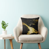 グランジなしぶきのペンキの(ばちゃばちゃ)跳ねる|の黒い金ゴールド クッション (椅子)