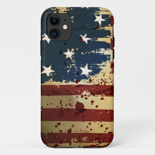 グランジなアメリカの愛国心が強い旗のiPhone 5の場合 Case-Mate iPhoneケース (裏面)