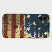 グランジなアメリカの愛国心が強い旗のiPhone 5の場合 Case-Mate iPhoneケース (裏面(横))