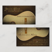 グランジなエレガントでクラシカルなギターのヴィンテージ 名刺 (正面/裏面)