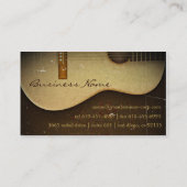 グランジなエレガントでクラシカルなギターのヴィンテージ 名刺 (裏面)