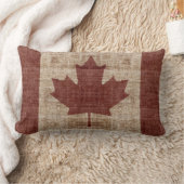 グランジなカナダの旗の枕 ランバークッション (ブランケット)