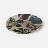 グランジなカメラマンの写真撮影のヴィンテージのカメラ ペーパープレート (アングル)