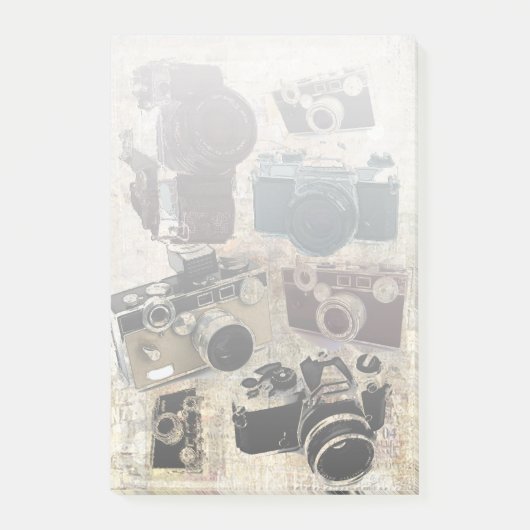 グランジなカメラマンの写真撮影のヴィンテージのカメラ ポストイット (正面)