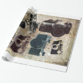 グランジなカメラマンの写真撮影のヴィンテージのカメラ ラッピングペーパー (アンロールド)