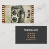 グランジなカメラマンの写真撮影のヴィンテージのカメラ 名刺 (正面/裏面)