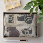 グランジなカメラマンの写真撮影のヴィンテージのカメラ 薄葉紙 (ギフト)