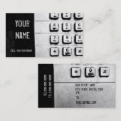 グランジなキーパッドの名刺 名刺 (正面/裏面)