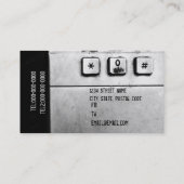 グランジなキーパッドの名刺 名刺 (裏面)