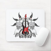 グランジなギターおよびスカル マウスパッド (マウス)