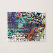 グランジなギターのイラストレーション ジグソーパズル (横)