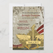 グランジなギターの卒業パーティーの発表 招待状 (正面)