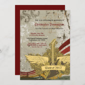 グランジなギターの卒業パーティーの発表 招待状 (正面/裏面)