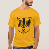 グランジなサッカードイツ黒い紋章付き外衣 Tシャツ (正面)