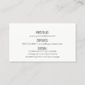 グランジなシックでモダンな美容師の水彩画のピンク 名刺 (裏面)