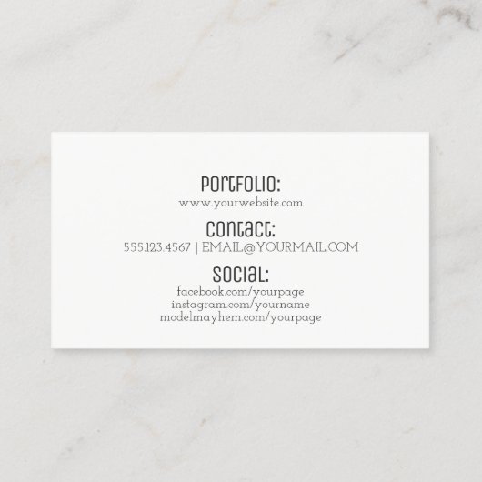 グランジなシックでモダンな美容師の水彩画のピンク 名刺 (裏面)