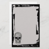 グランジなスカルのチェーン・リンクの塀のゴシックの文房具 便箋 (正面/裏面)