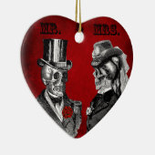 グランジなスカルの結婚式及び記念パーティー セラミックオーナメント (右)