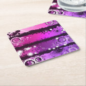 グランジなスタイル音楽旗3 スクエアペーパーコースター (アングル)