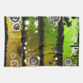 グランジなスタイル音楽旗 キッチンタオル (横)