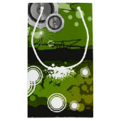 グランジなスタイル音楽旗 スモールペーパーバッグ (裏面)