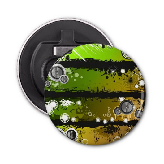 グランジなスタイル音楽旗 栓抜き (正面)