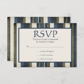 グランジなストライプのバーの（ユダヤ教の）バル・ミツバーの応答カード 出欠カード (正面/裏面)