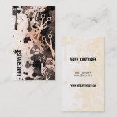 グランジなスプレー式塗料の(ばちゃばちゃ)跳ねるのモモの美容師 名刺 (正面/裏面)