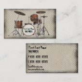 グランジなドラマーのカスタムなミュージシャンカード 名刺 (正面/裏面)