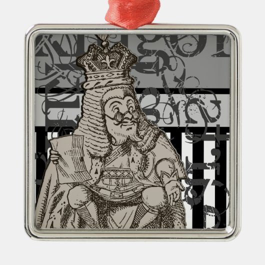 グランジなハートの不思議の国王のアリス メタルオーナメント (正面)