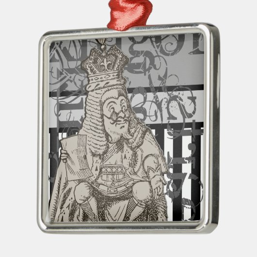 グランジなハートの不思議の国王のアリス メタルオーナメント (左)