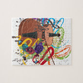 グランジなバイオリンのイラストレーション ジグソーパズル (横)