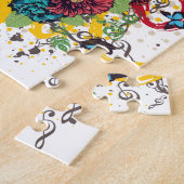 グランジなバイオリンのイラストレーション ジグソーパズル (側面)