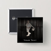 グランジなバスケットボール 缶バッジ (正面&裏面)