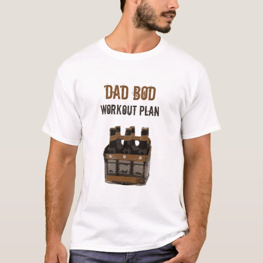 グランジなパパのBodのトレーニングの計画のビール瓶のユーモア Tシャツ (正面)