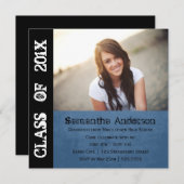 グランジなパンクロックの卒業の招待状-青 招待状 (正面/裏面)